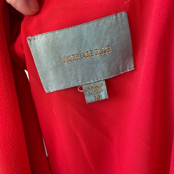 Skies Are Blue Medium Vibrant Red Dress NWOT - Picture 4 of 6